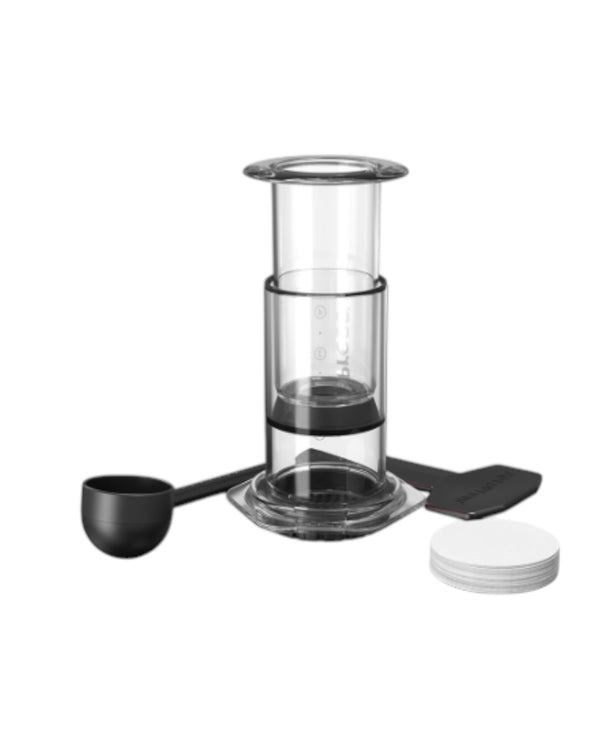 Caffettiera AeroPress Clear - Caffè perfetto, facile e veloce da preparare, con 100 filtri.