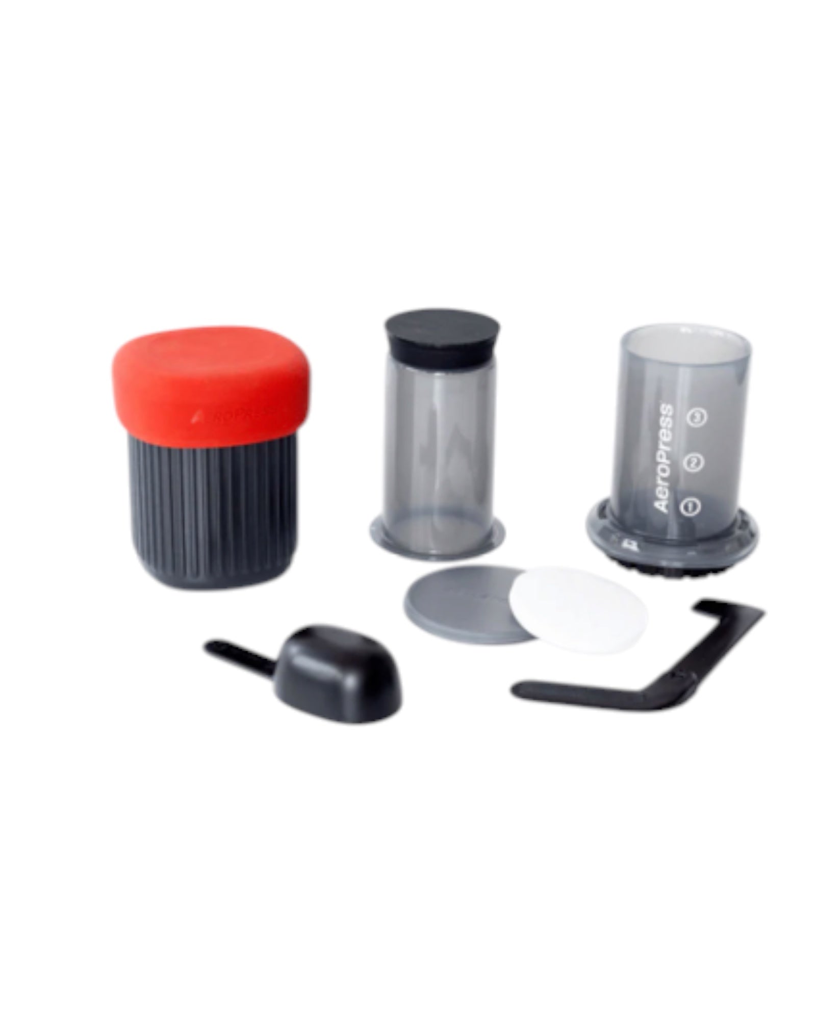 AeroPress Coffee Maker Go - Compact coffee press for perfect enjoyment on the go including 100 filters