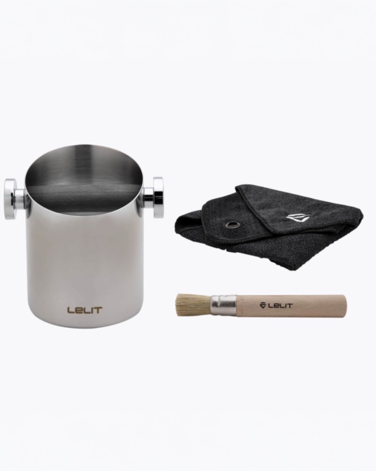 LELIT Zylindrische Knock Box Mit Tuch & Bürste - Kaffeesatzbehälter