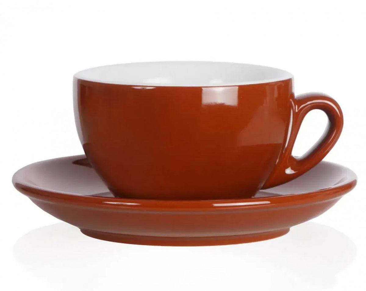 NuovaPoint Palermo Cappuccinotassen 200 ml Braun, mit Untertasse