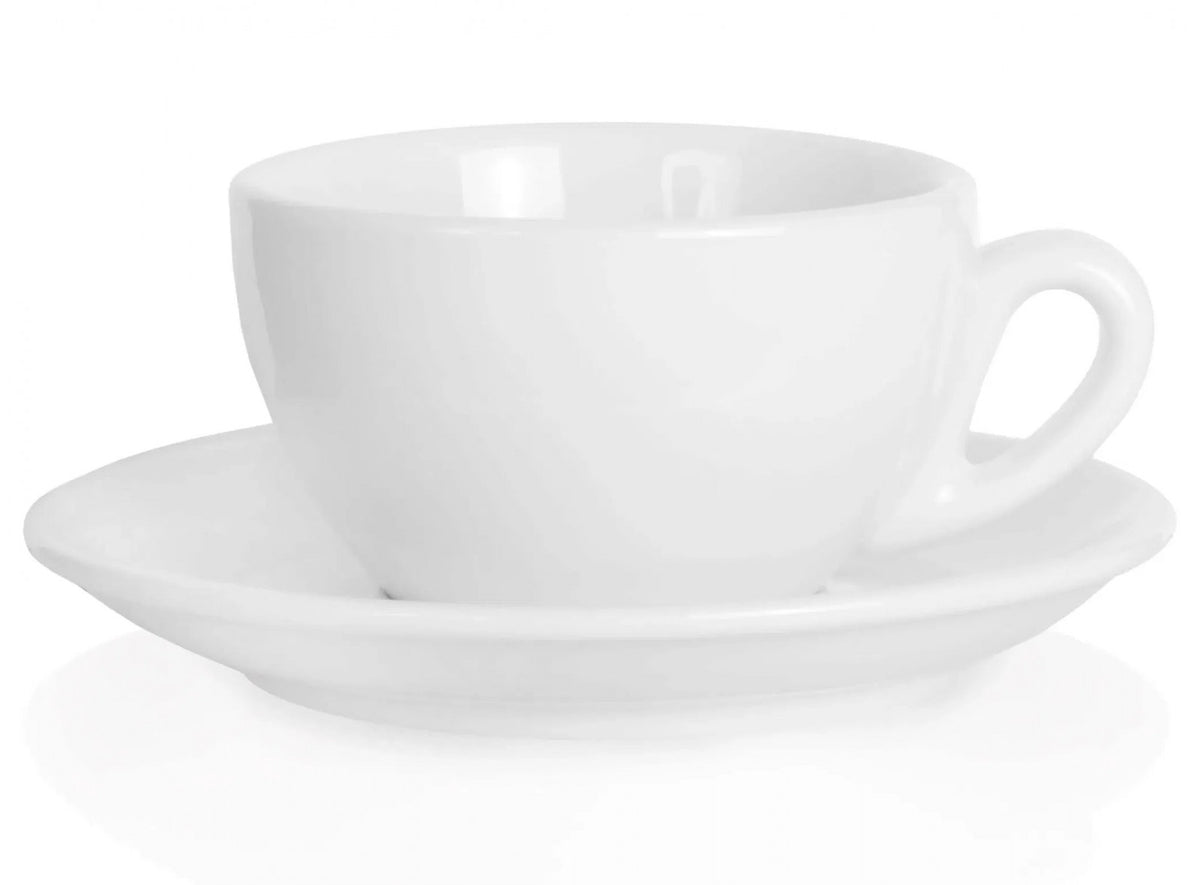 NuovaPoint Palermo Cappuccinotassen 200 ml Weiß, mit Untertasse