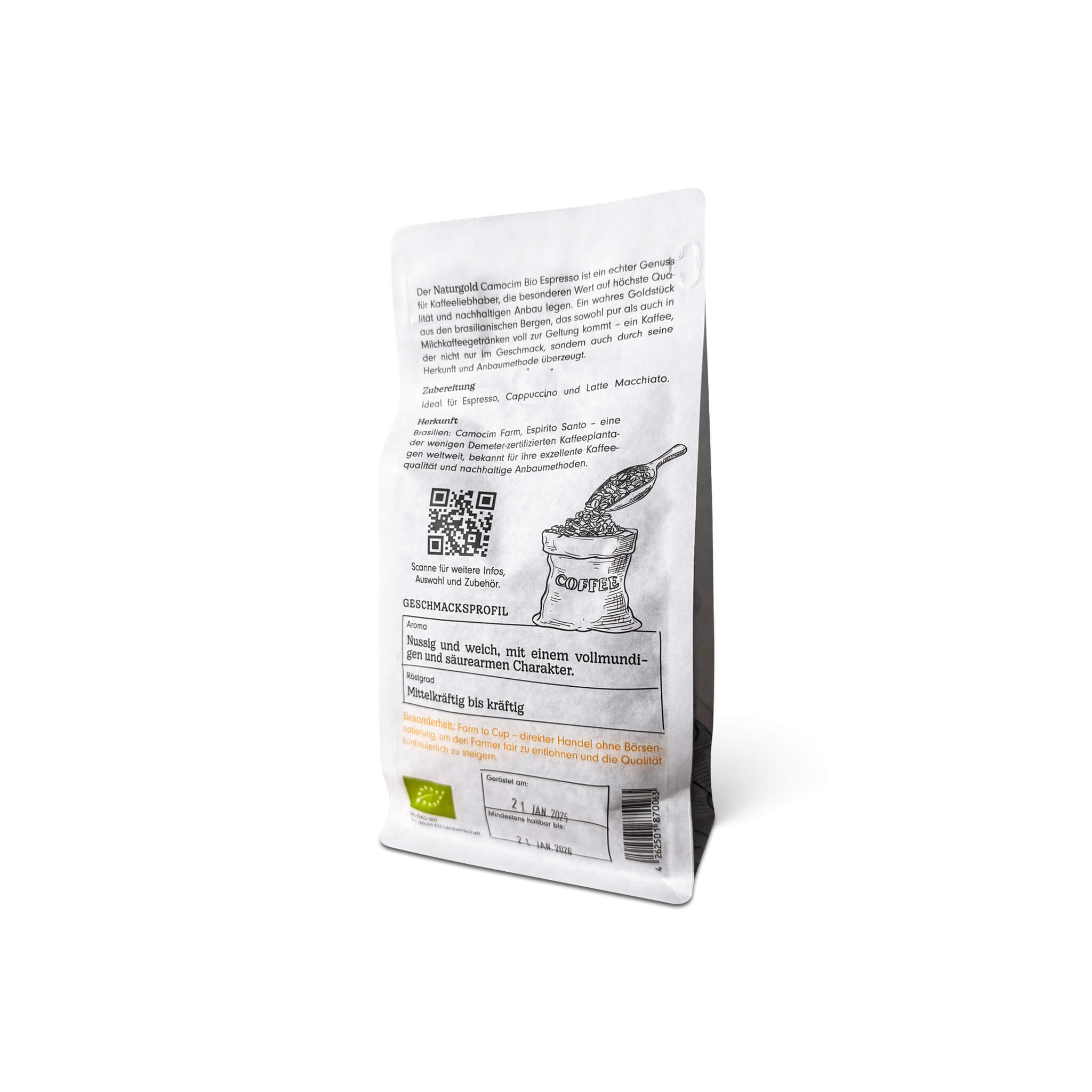 Demeter Espresso Naturgold Kaffeebohnen