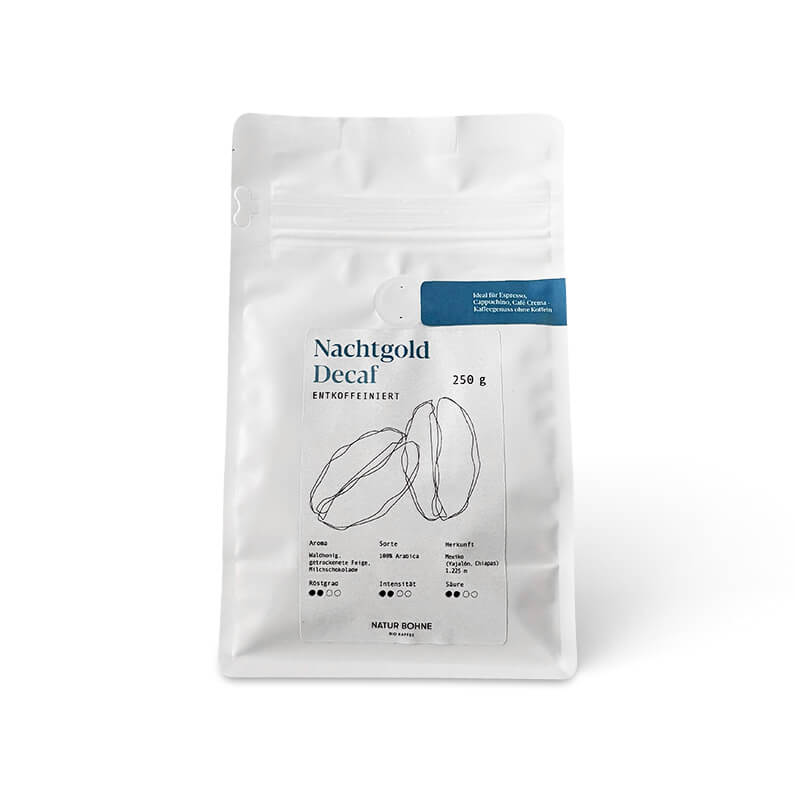 Nachtgold Decaf Specialità organica di caffè decaffeinato in grani