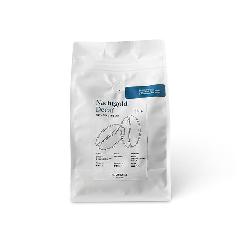 Nachtgold Decaf Specialità organica di caffè decaffeinato in grani