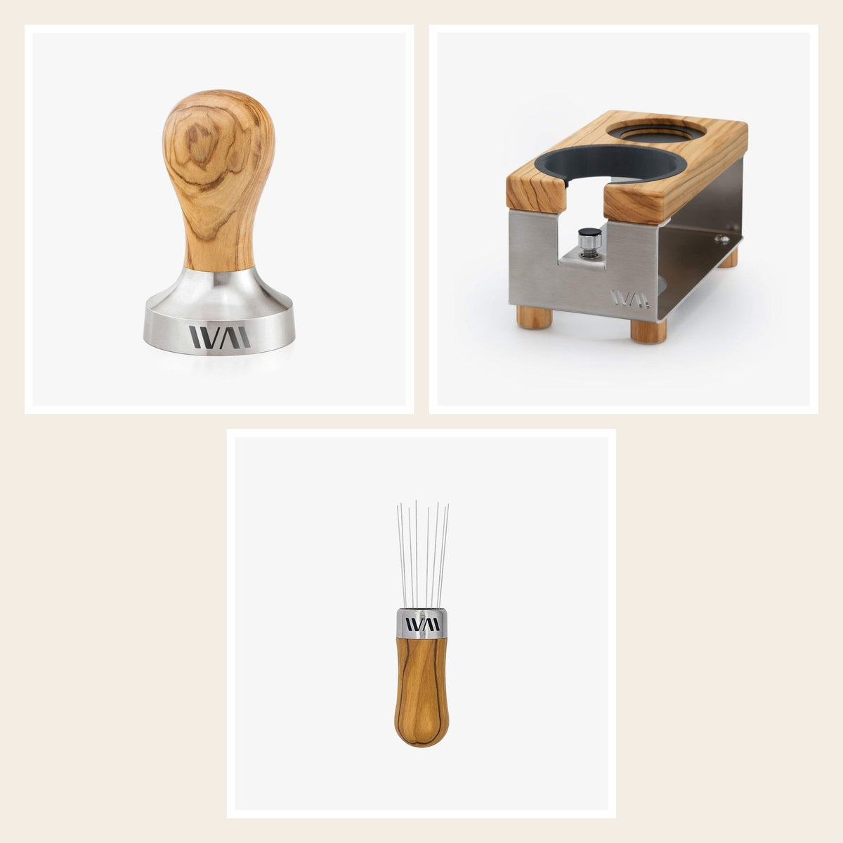 Wiedemann Barista-Set Double: Tamper, Tamperstation Double und WDT