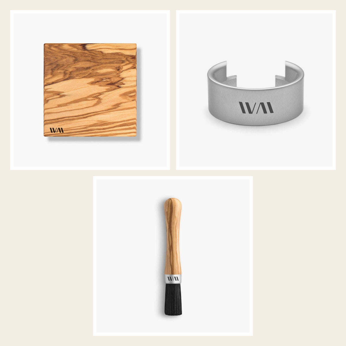 Wiedemann Mühlenset für Eureka Mignon: Mühlendeckel, Trichter und Pinsel, Olive