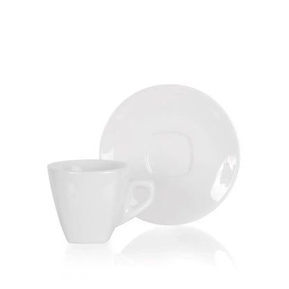 NuovaPoint Asti Barista-Set Weiß, 68 ml und 170 ml, mit Untertasse