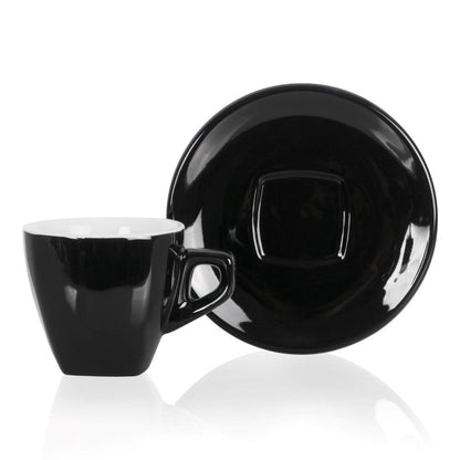 NuovaPoint Asti Espressotassen Schwarz, 68 ml, mit Untertasse