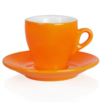 NuovaPoint Milano Cappuccinotassen Orange, 155 ml, mit Untertasse