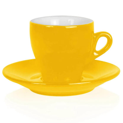 NuovaPoint Milano Cappuccinotassen Gelb, 155 ml, mit Untertasse