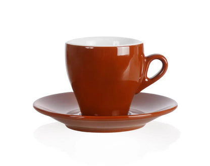 NuovaPoint Milano Cappuccinotassen Braun, 155 ml, mit Untertasse