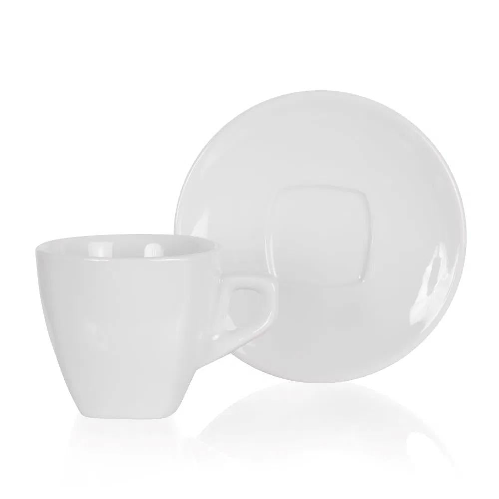 NuovaPoint Milano Cappuccinotassen Weiß, 155 ml, mit Untertasse