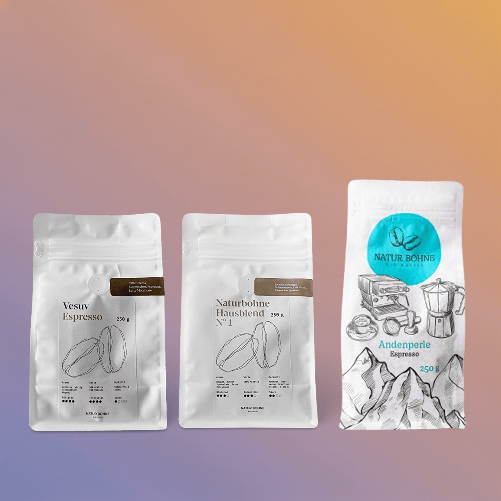 24% Sparen mit dem Bio Espresso Spezialitäten Bundle