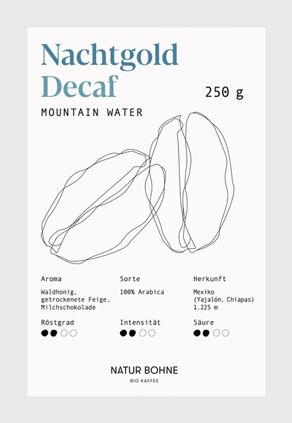 Nachtgold Decaf Organic Specialitate boabe de cafea decofeinizate