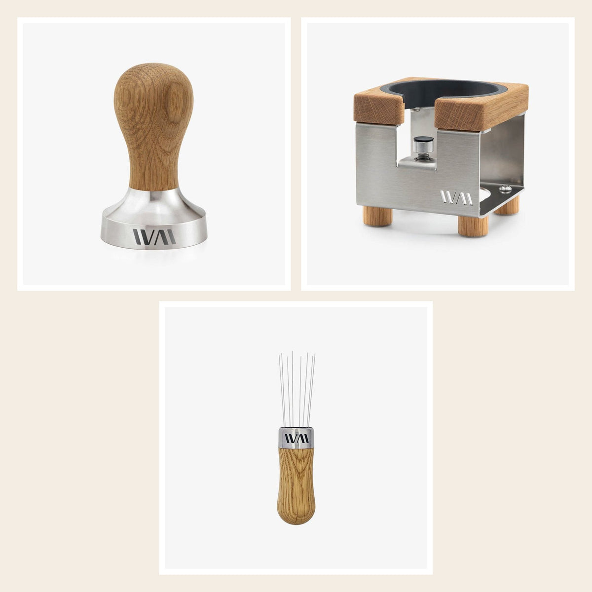 Wiedemann Barista-Set: Tamper, Tamperstation und WDT, Eiche
